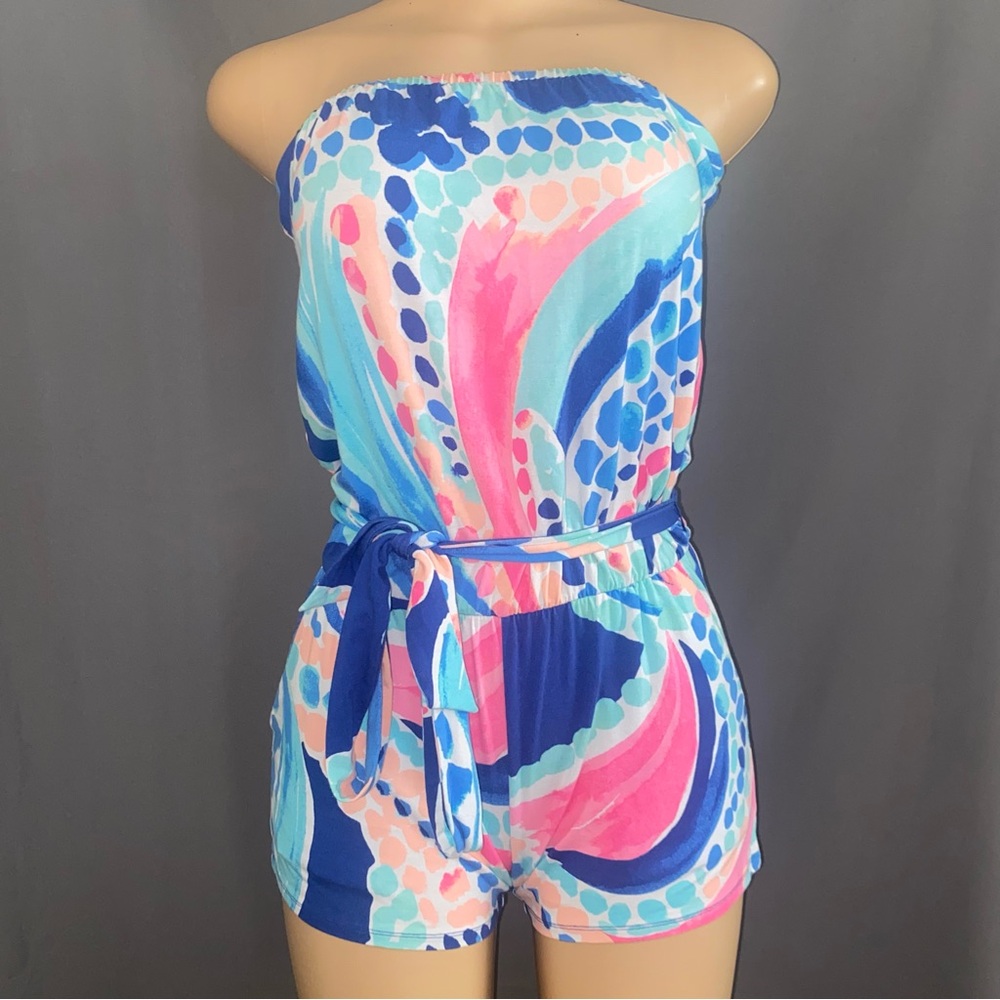 Lilly Pulitzer Ritz Romper Ocean Jewels Strapless Size XXSmall